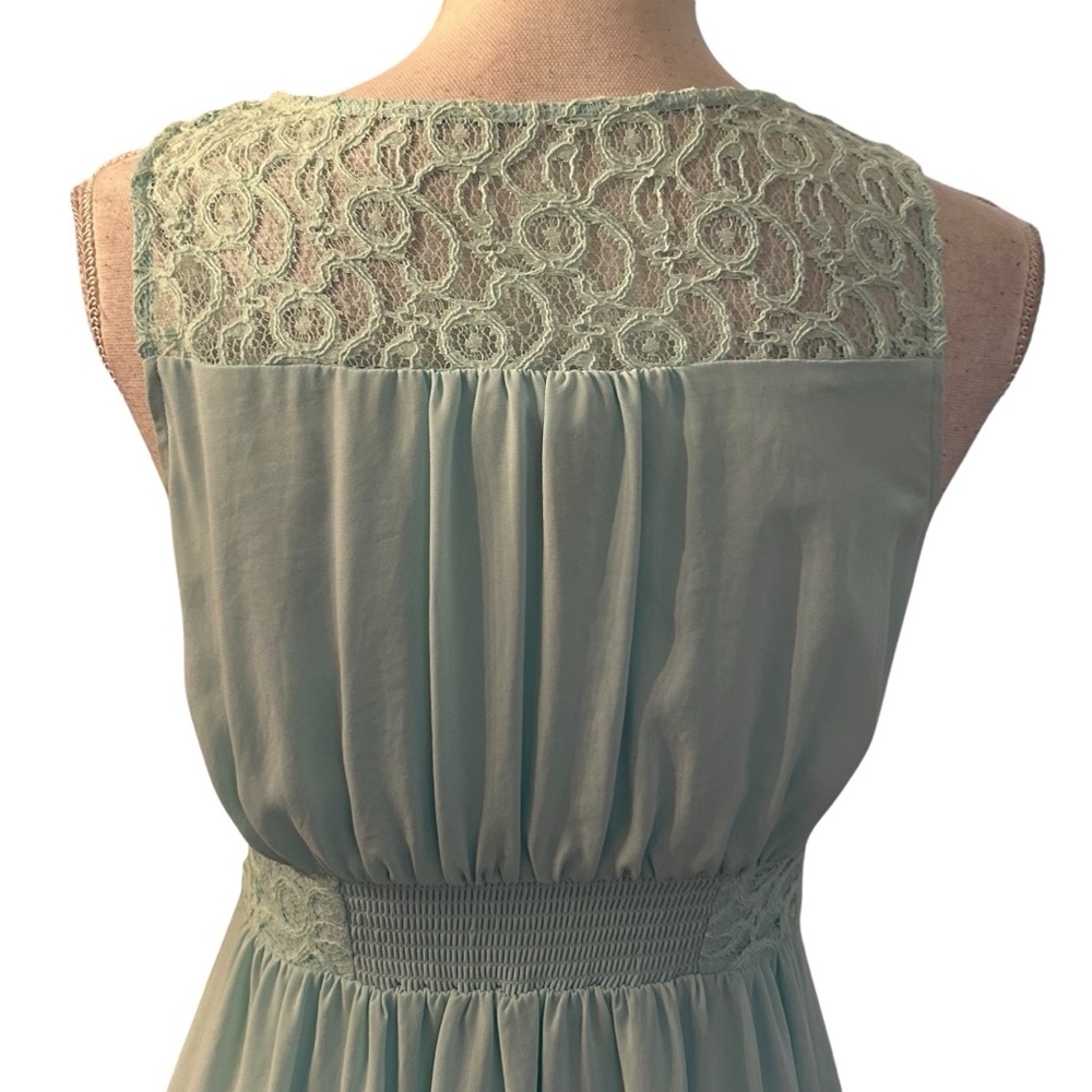 Anthropologie Lace-Yoke Dress Size 2 by HD in Paris Women’s SZ 0 in Sky Blue - Picture 6 of 9